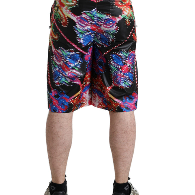 Dolce & Gabbana Multicolor Luminarie Print Men Bermuda Shorts