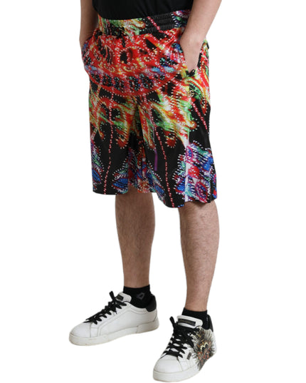 Dolce & Gabbana Multicolor Luminarie Print Men Bermuda Shorts