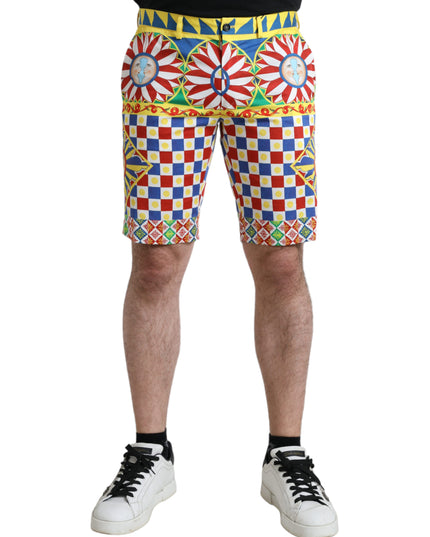 Dolce & Gabbana Multicolor Carretto Print Men Bermuda Shorts