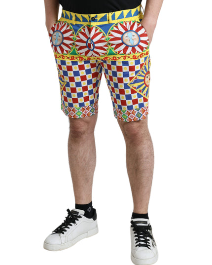 Dolce & Gabbana Multicolor Carretto Print Men Bermuda Shorts