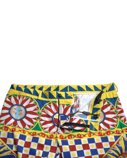 Dolce & Gabbana Multicolor Carretto Print Men Bermuda Shorts