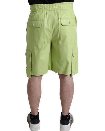 Dolce & Gabbana Light Green Cotton Men Cargo Bermuda Shorts