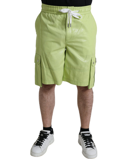 Dolce & Gabbana Light Green Cotton Men Cargo Bermuda Shorts