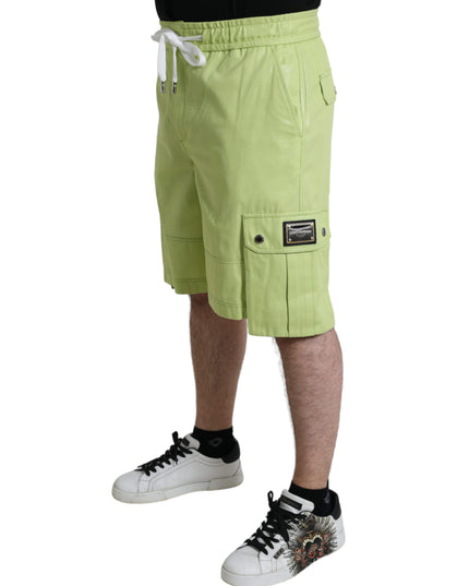 Dolce & Gabbana Light Green Cotton Men Cargo Bermuda Shorts