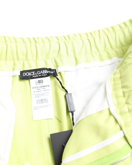 Dolce & Gabbana Light Green Cotton Men Cargo Bermuda Shorts