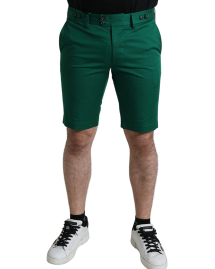 Dolce & Gabbana Deep Green Cotton Stretch Men Bermuda Shorts