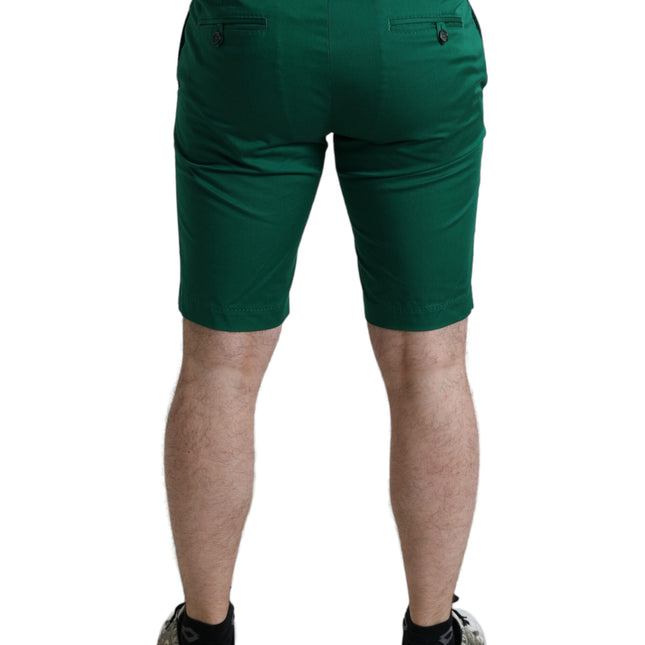 Dolce & Gabbana Deep Green Cotton Stretch Men Bermuda Shorts