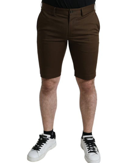 Dolce & Gabbana Brown Cotton Stretch Men Bermuda Shorts
