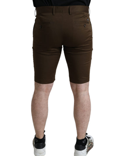 Dolce & Gabbana Brown Cotton Stretch Men Bermuda Shorts
