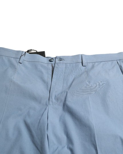 Dolce & Gabbana Sky Blue Cotton Folded Hem Men Bermuda Shorts
