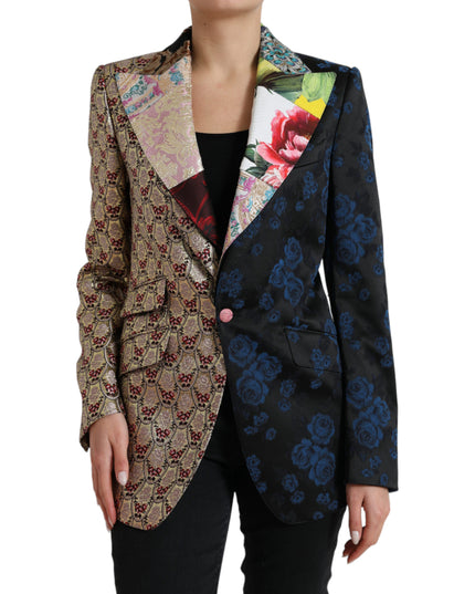 Dolce & Gabbana Multicolor Floral Patchwork Jacquard Jacket