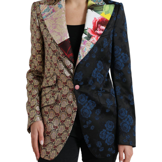 Dolce & Gabbana Multicolor Floral Patchwork Jacquard Jacket