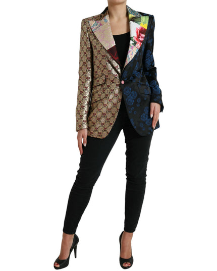 Dolce & Gabbana Multicolor Floral Patchwork Jacquard Jacket