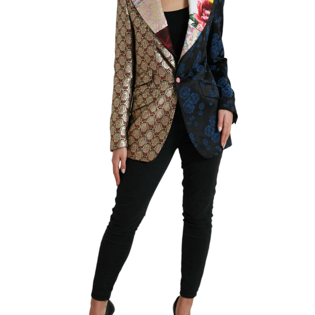 Dolce & Gabbana Multicolor Floral Patchwork Jacquard Jacket