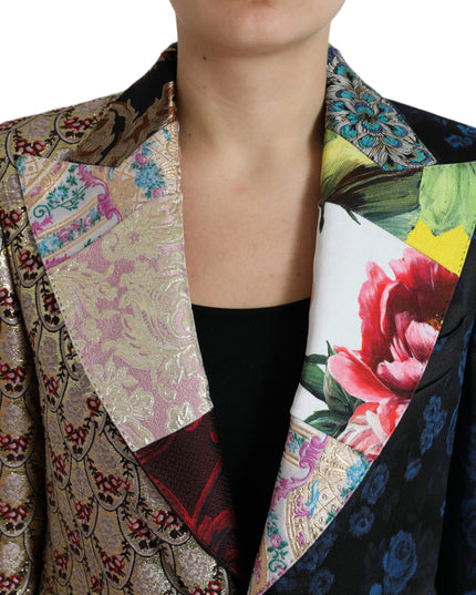 Dolce & Gabbana Multicolor Floral Patchwork Jacquard Jacket