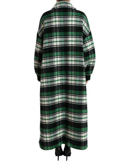 Dolce & Gabbana Green Plaid Long Sleeve Casual Coat Jacket