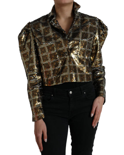 Dolce & Gabbana Multicolor Polyester Sequined Cropped Jacket