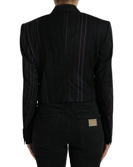 Dolce & Gabbana Black Striped SICILIA Double Breasted Jacket
