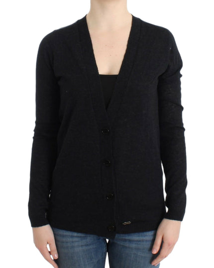 Costume National Gray wool alpaca cardigan