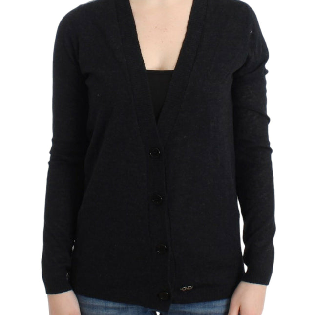 Costume National Gray wool alpaca cardigan