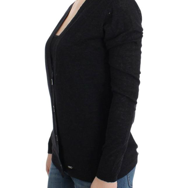Costume National Gray wool alpaca cardigan