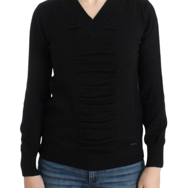 Costume National Black V-neck wool sweater