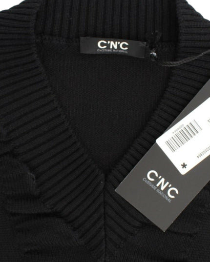 Costume National Black V-neck wool sweater