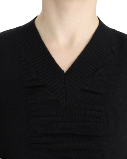 Costume National Black V-neck wool sweater