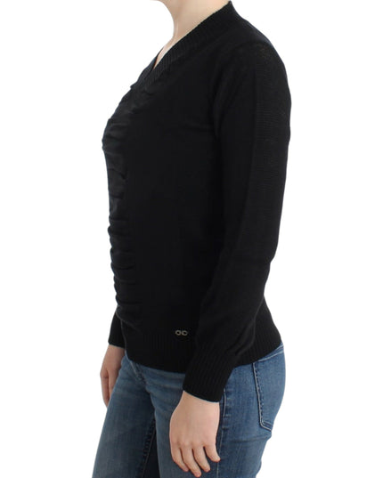 Costume National Black V-neck wool sweater