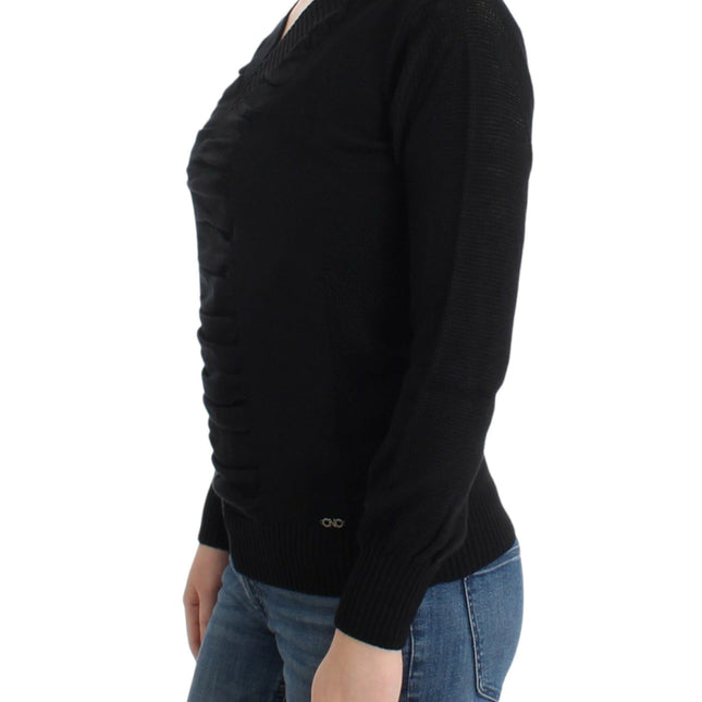 Costume National Black V-neck wool sweater