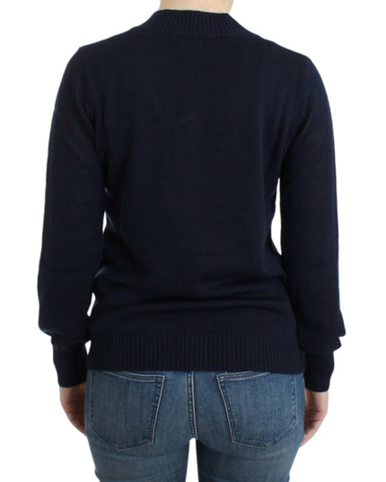 Costume National Dark blue V-neck wool sweater