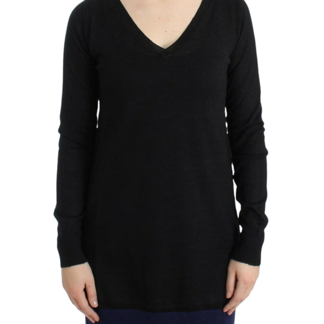 Costume National Black V-neck lightweight sweater