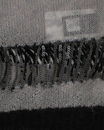 Costume National Gray embellished asymmetric sweater