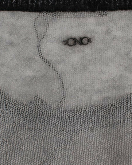 Costume National Gray embellished asymmetric sweater