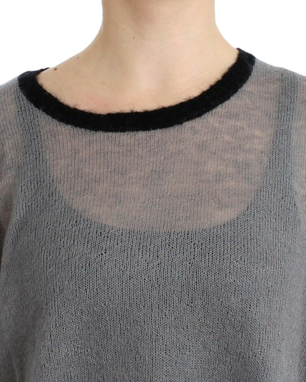 Costume National Gray embellished asymmetric sweater