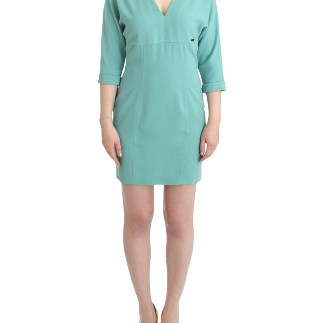 Costume National Green 3/4 sleeved sheath dress