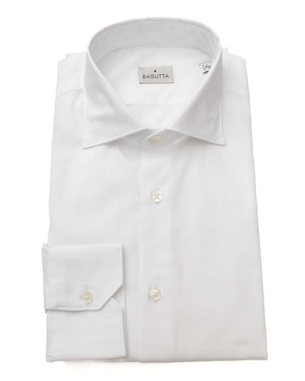 Bagutta White Cotton Men Shirt