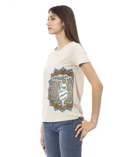 Trussardi Action Beige Cotton Women T-Shirt