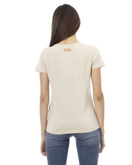 Trussardi Action Beige Cotton Women T-Shirt