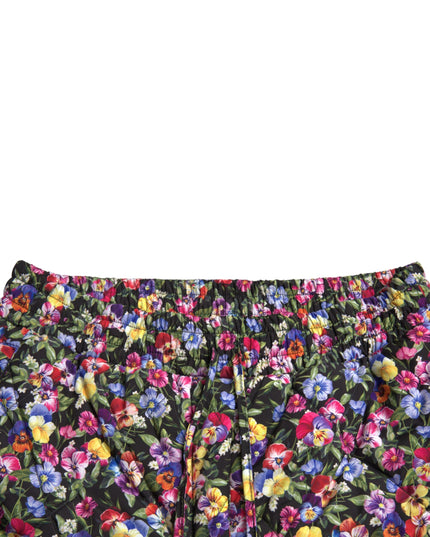 Dolce & Gabbana Multicolor Floral High Waist Hot Pants Shorts