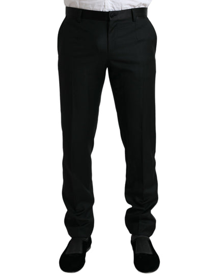 Dolce & Gabbana Black Wool Slim Fit Formal Trouser Dress Pants