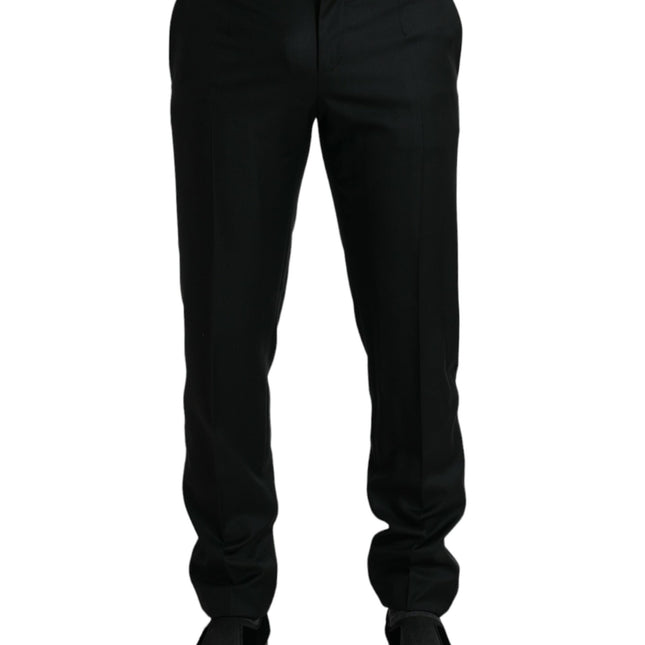 Dolce & Gabbana Black Wool Slim Fit Formal Trouser Dress Pants