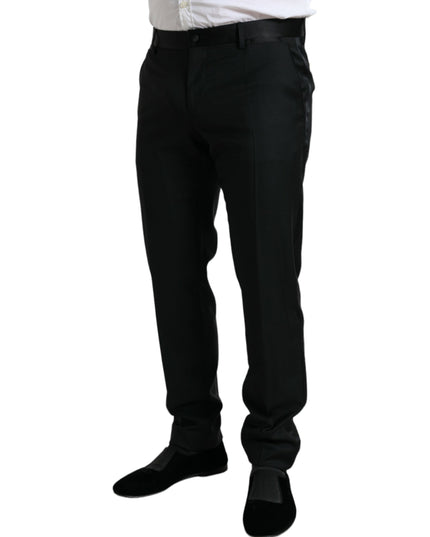 Dolce & Gabbana Black Wool Slim Fit Formal Trouser Dress Pants