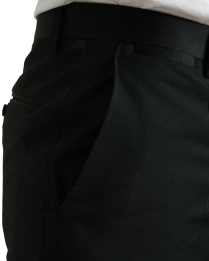 Dolce & Gabbana Black Wool Slim Fit Formal Trouser Dress Pants