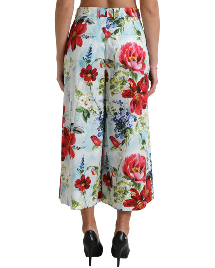 Dolce & Gabbana Multicolor Floral High Waist Wide Leg Pants