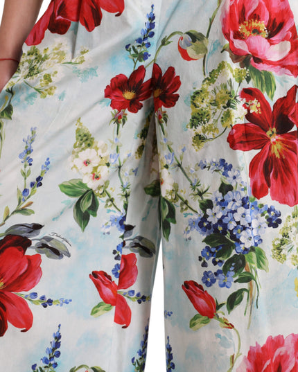 Dolce & Gabbana Multicolor Floral High Waist Wide Leg Pants