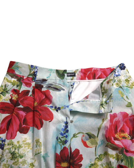 Dolce & Gabbana Multicolor Floral High Waist Wide Leg Pants