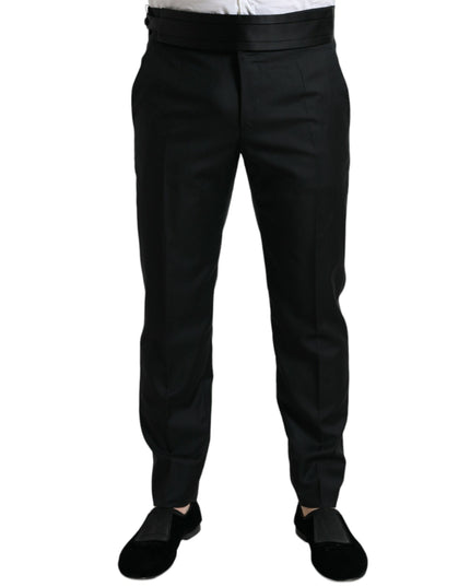 Dolce & Gabbana Black Wool Slim Fit Formal Trouser Dress Pants