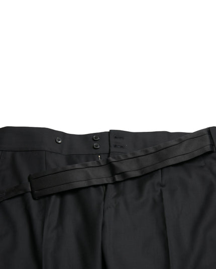 Dolce & Gabbana Black Wool Slim Fit Formal Trouser Dress Pants