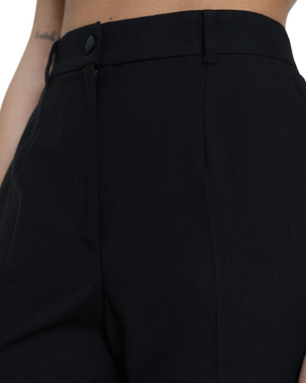 Dolce & Gabbana Black Wool High Waist Straight Pants